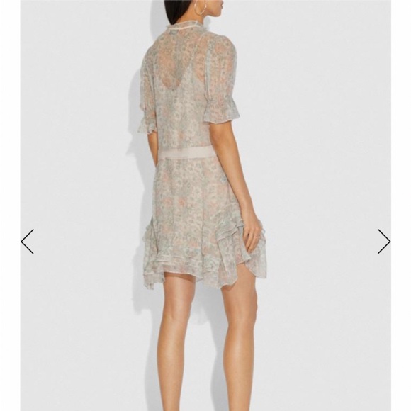 COACH 1941 LUXURY SILK AMERICANA PRINT TIERED DRESS SIZE 4 - Picture 6 of 9